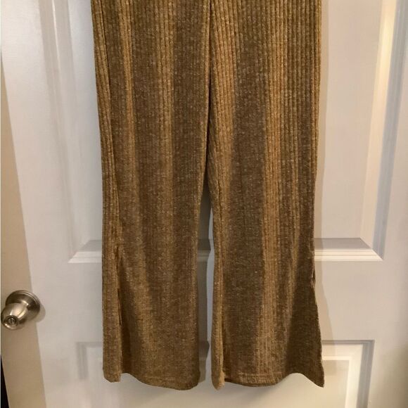 Topshop Ribbed Flare Pants Copper/tan Sz 8 petite NWT - Picture 9 of 9